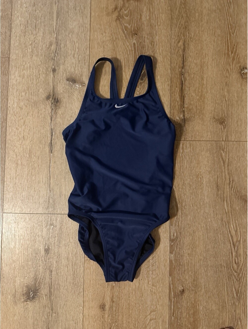 Nike Womens Blue Sleeveless One Piece Swimsuit Size 6 Dwim Dri-Fit
